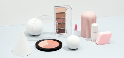 variety of cosmetic products with plastic packaging